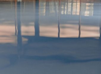 a newly applied epoxy floor