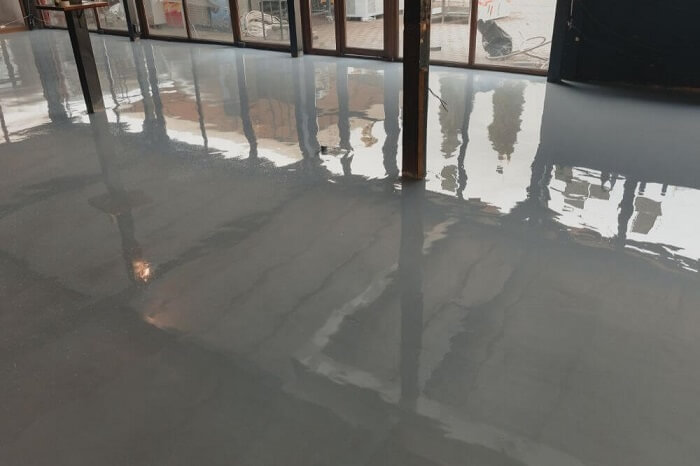 floor coated with epoxy